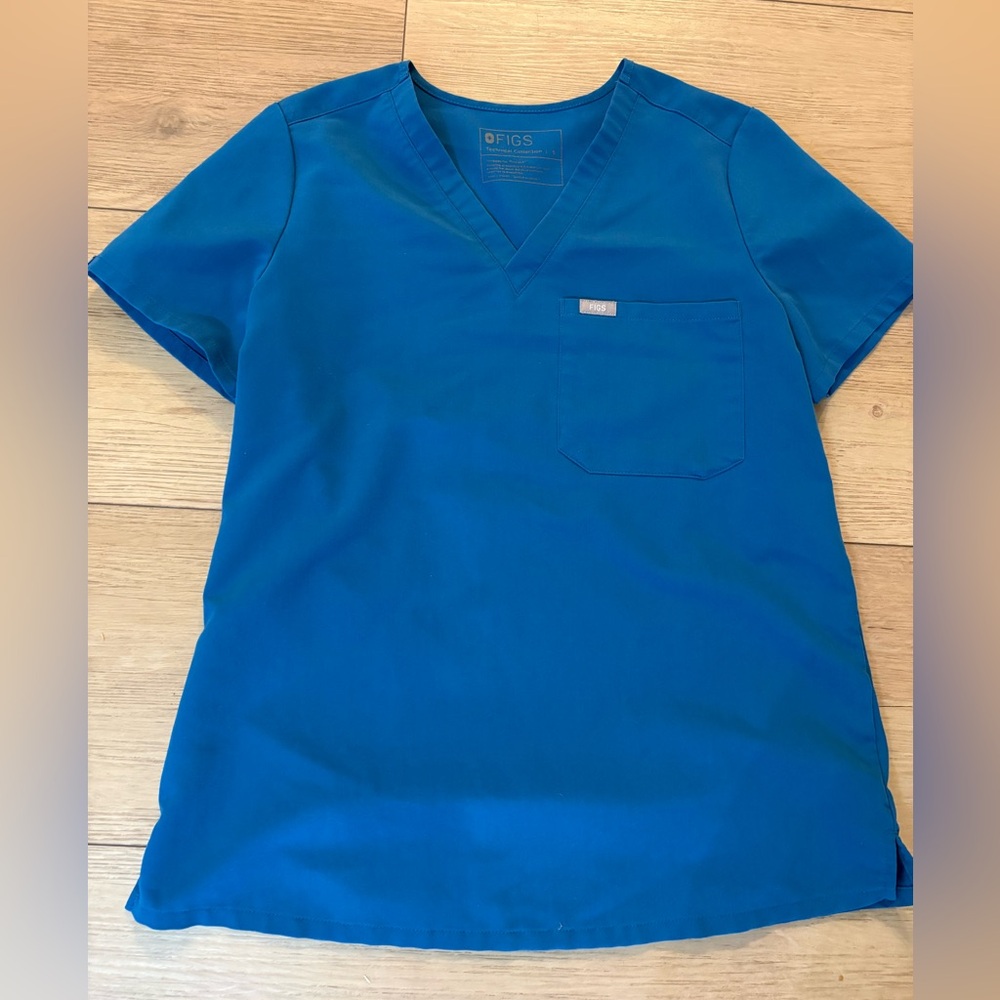 Figs Catarina Alps Blue Scrub Top